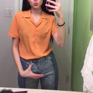 Vintage orange button up tshirt
